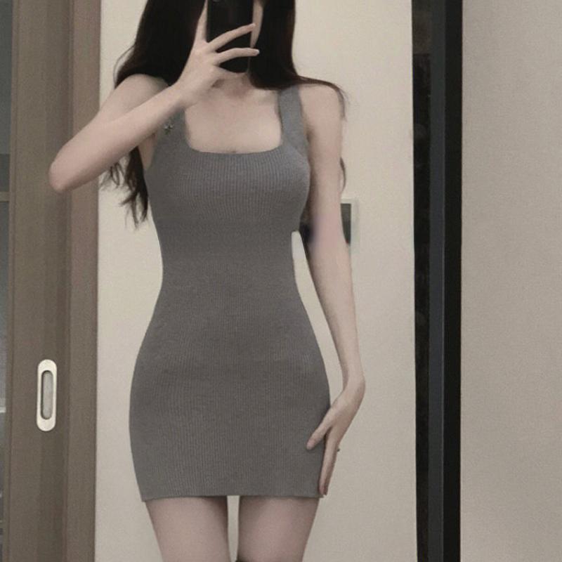 Gray 2 Piece Dress Set Women Casual Long Sleeve Cardigan Bodycon Strap Sweater Dress Evening Party Knitted Suit 2023 Winter