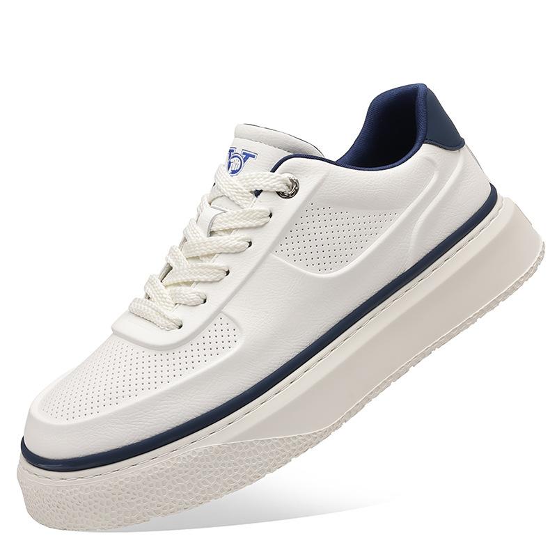 

Spring and summer new men s shoes platform men s board shoes white shoes breathable punching fashion driving shoes 38