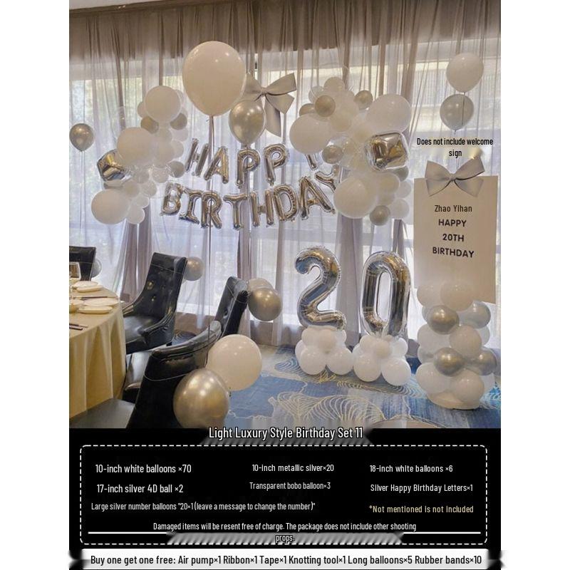 

18th Birthday Girl s Coming-of-Age Balloons & Backdrop for Party or Photo Scene