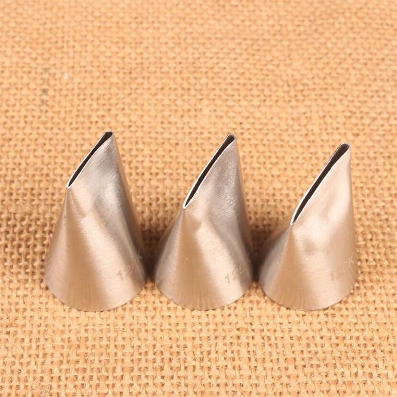 3pcs Rose Petal Nozzles Stainless Steel Pastry Nozzle Fondant Cake Decorating Nozzle Confectionery Icing Piping Tips Baking Tool