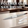 1Pcs Dual Ended Hard Gel Nail Brushes for Builder Gel&Polygel,Salon-Grade Nail Art Design Tools,Nail Brush Professional Nail Art(Rhinestone Handle)