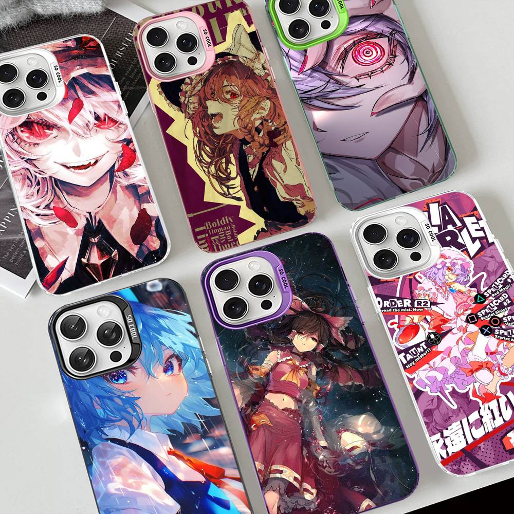 Classic Game Touhou Project Phone Case For IPhone 17 16 15 14 11 12 13 Pro Max Plus Pro Colored Silver Cover