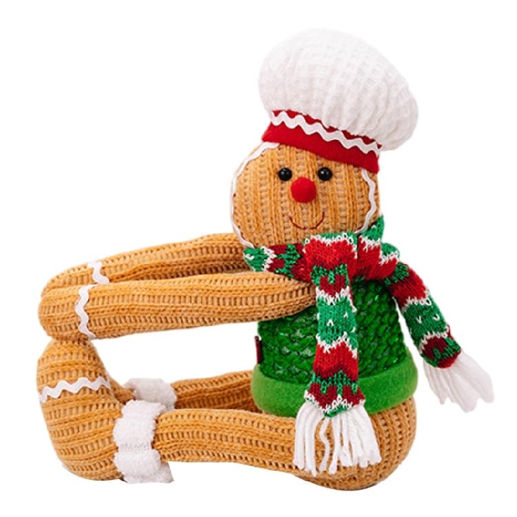 Christmas Knitted Gingerbreads Man Curtain Decors Tieback Buckles Adjustable Drapery Holder for Home and Office Decors