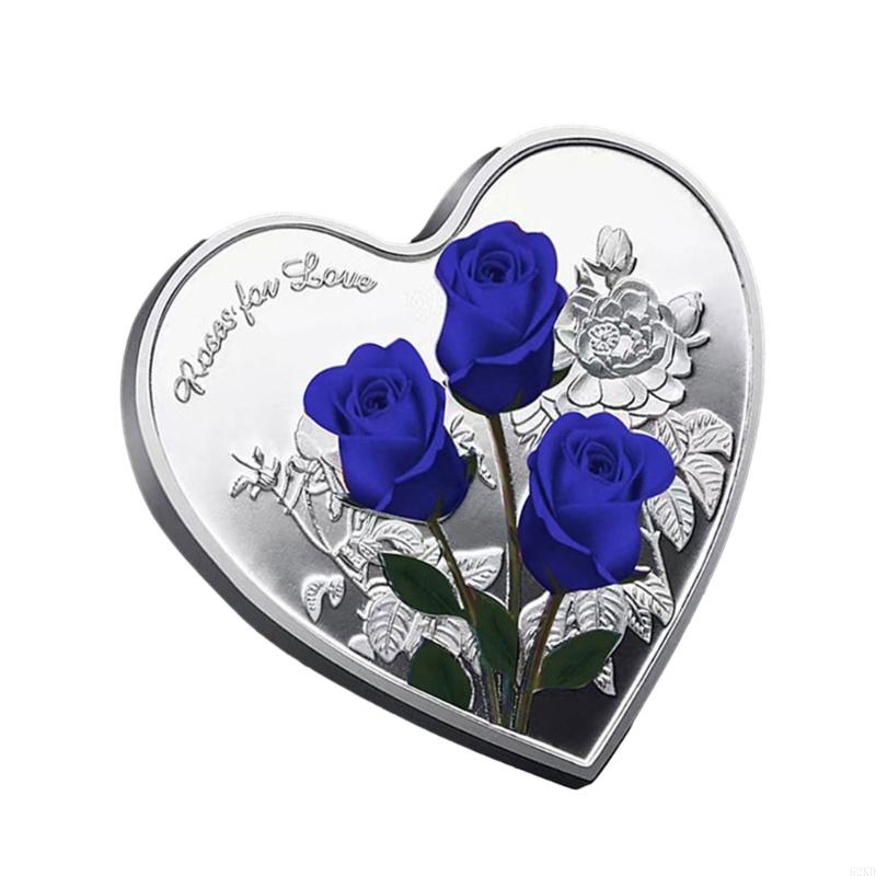 62KD Heart-shaped Rose Metal Commemorative 52 Types of I Love You Confession Valentine's Day Love Heart Gift