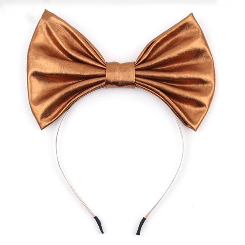 Mode Meerjungfrau Disney Stirnband Kind Sommer 7'' Schleife Metallic Große Schleife Stirnband Kopfschmuck Mädchen Festival Party DIY Haaraccessoires