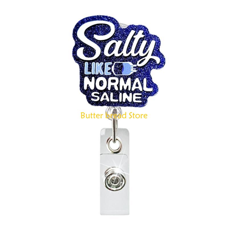 W89C Doctor Nurse Badges Reels with Clip Acrylic Badges Holder