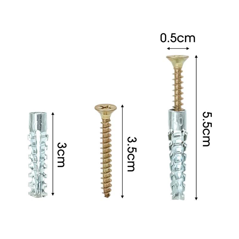 Metal Expansion Tube Self Tapping Screws Kits Solid Serrated Drilling Plug Thorny Wall Anchor Expansion Bolt Fasteners Anchors