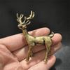 Three-Dimensional Brass Elk Statue Brass Miniature Elk Ornament  Christmas Gift