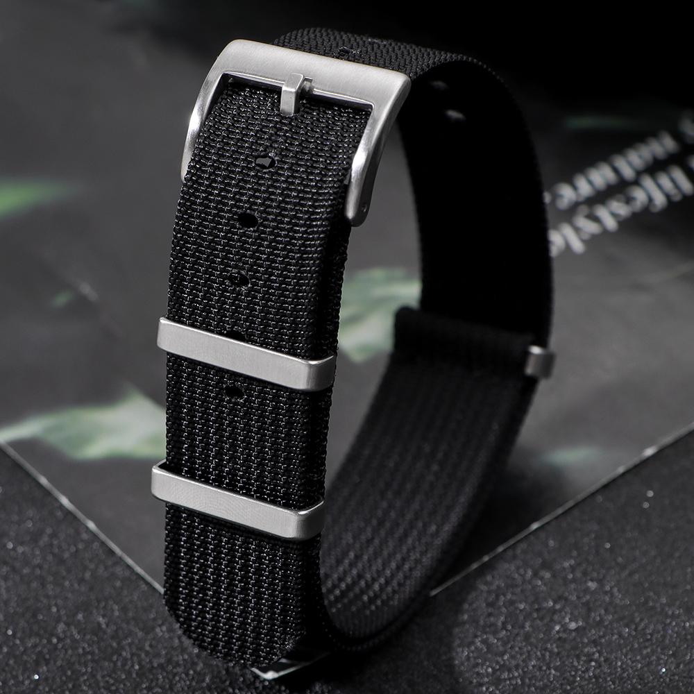 Ribbed Nylon Watch Band 18mm 20mm 22mm Comfortable Watch Straps Military Watch Strap for Omega Bund Bands Men Women Watchbands