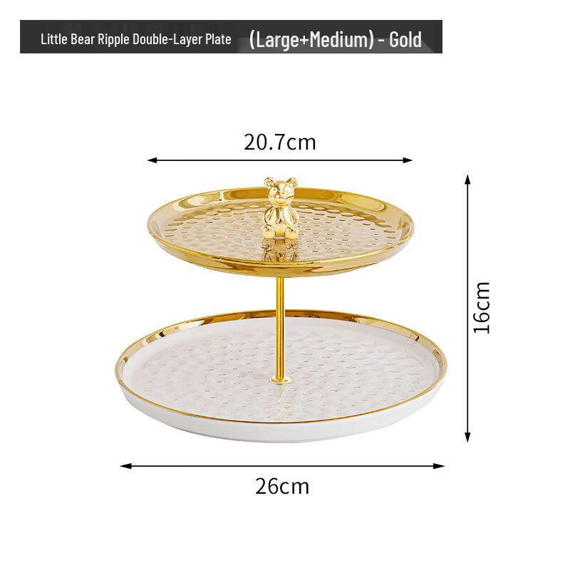Two-Tier Ceramic Dessert Serving Tray