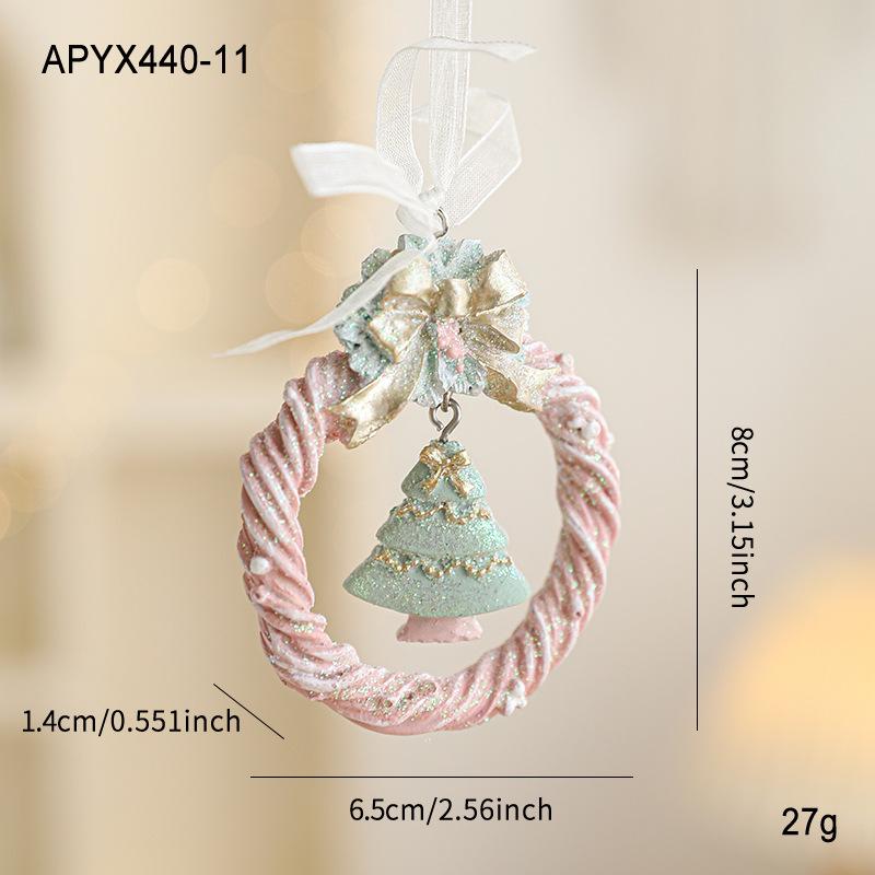 Colorful Retro 3D Resin Bell Pendant for Christmas Tree Decoration