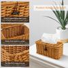 Rattan Tissue Box Rectangular Tissue Box With Flip Open Top Home Living Room Storage Box for Kitchen Office Bathroom Decoration