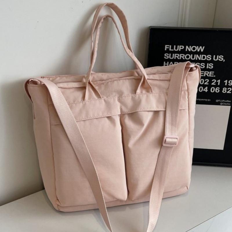 Zipper commuter tote bag women's leisure simple shoulder messenger bag handbag large capacity leisure commuting