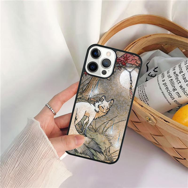 Kitsune Fox Art Celular Mobile Smartphone Cases For iPhone 17 Air 16 15 14 12 13 11 Pro MAX Plus Coque Fundas