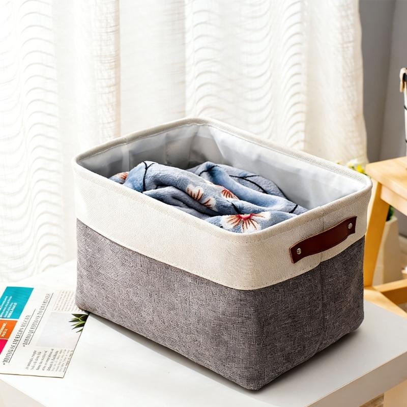 Scandinavian Style Storage Baskets Cotton Linen Fabric Practical for Home Decors and Efficient Organization In Various Rooms