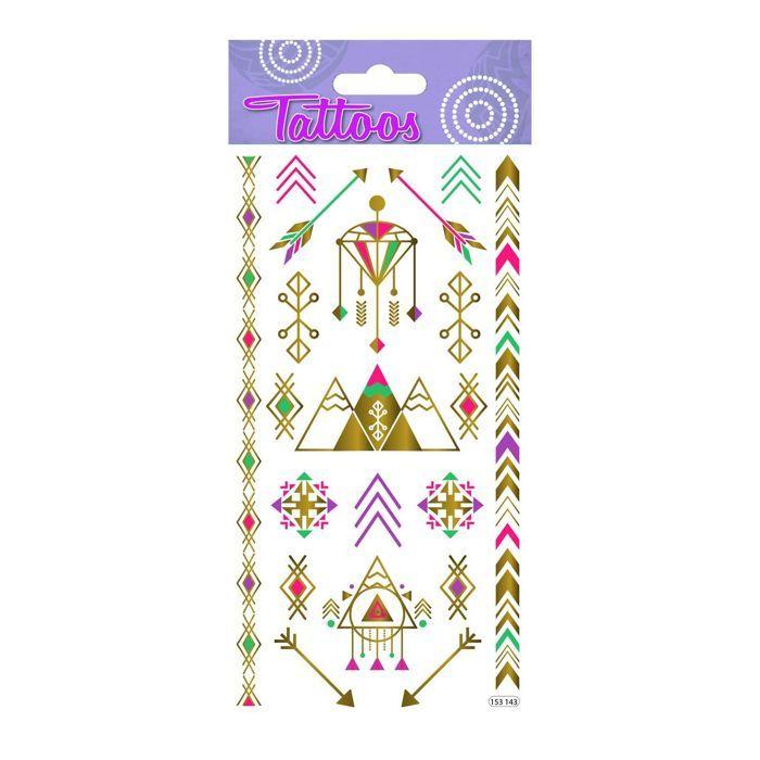 Tatouages temporaires - Symboles géométriques - Dorures
