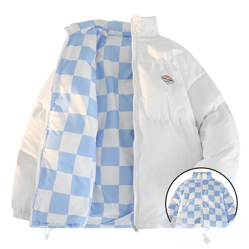 

Мужская зимняя утолщенная теплая куртка с воротником-стойкой, стиль «хлеб», хлопковая одежда с обеих сторон S