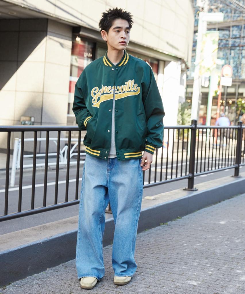 WEGO Patch Logo Stadium Size Green Men's Jacket, M,