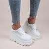 Women's Height-Enhancing White Platform Shoes, Korean-Style, for Spring & Autumn 2024