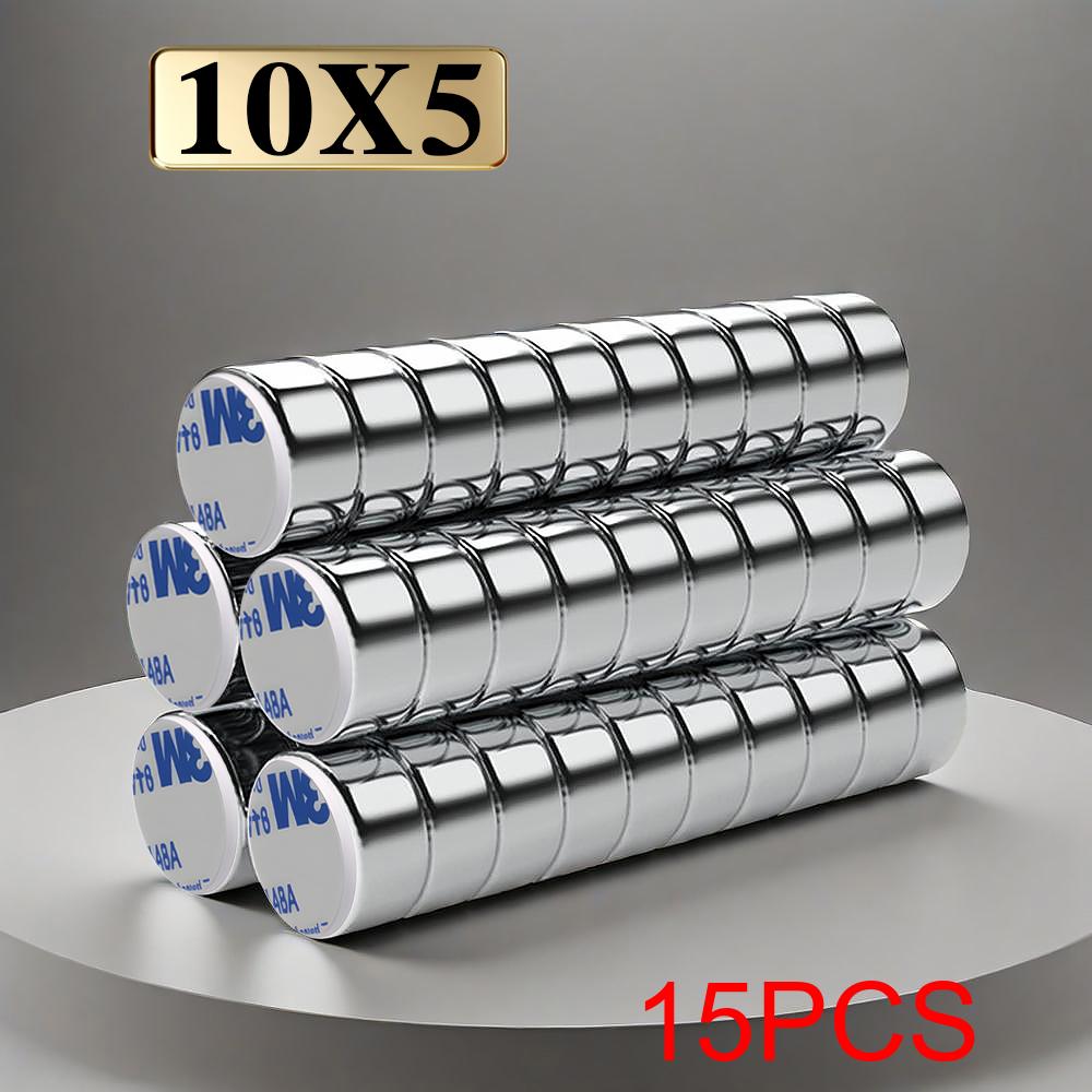 10x5mm Super Powerful Round Neodymium Magnet With double-sided adhesive Magnet N35 Strong Permanent Magnetic imanes