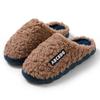 Women's Fuzzy Cotton Slippers - Warm, Lightweight, Soft Indoor Shoes with Fun Letter Design