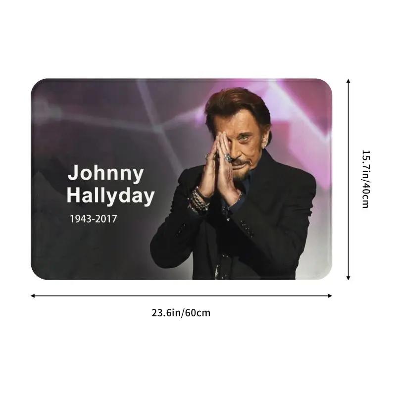 Rock Johnny Hallyday Door Floor Bath Kitchen Mat Anti-Slip French Singer Music Doormat Living Room Entrance Rug Carpet Footpad