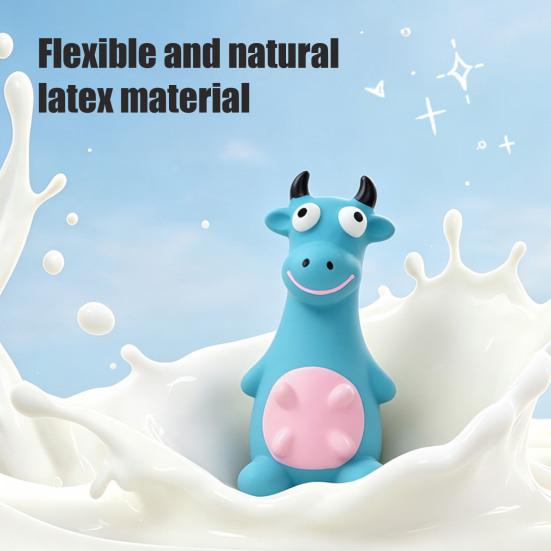 Indestructible Chew Toys for Dogs Latex Animal Dog Toy, Squeaky Cute Cartoon Massage Gums Cattle Sheep, Teeth Cleaning Toy Aggressive Chewers
