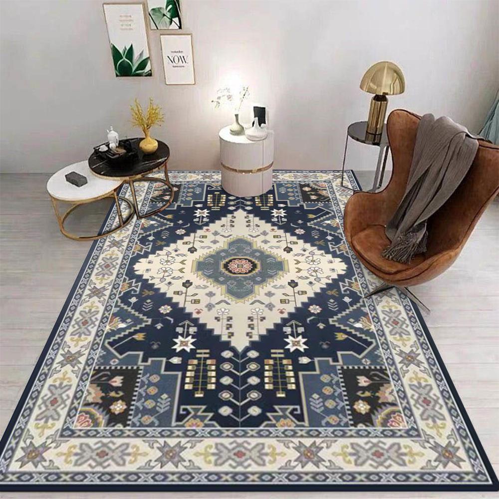 American Bohemian Style Retro Carpet Living Room Sofa Bedroom Study Kitchen Entrance Rug Non-slip Light Luxury Home Decor Mat