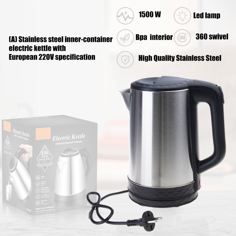 220V Electric Kettle 1500W Electric Kettle 2L Stainless Steel Inner Electric Kettle Quick Heating for Boiling Water