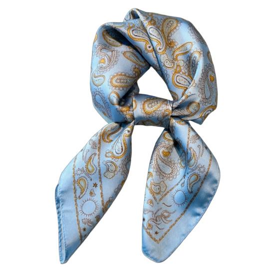 

Silky Scarf Versatile Printing Smooth Texture Wrinkle-Resistant Windproof Neck Scarf Commuting Travel Business Layering синій