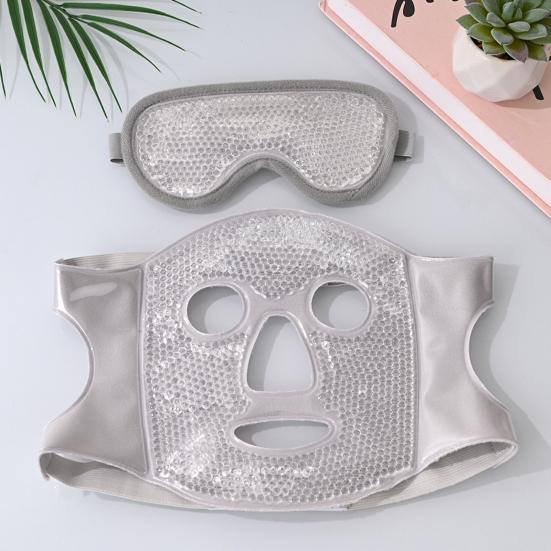 Ice Eye Mask And Face Mask Hot Cold Compress for Puffy Eyes Dry Eyes Migraines Toothaches Redness Relief Double-Sided Gel Beads Reusable Therapy Skin