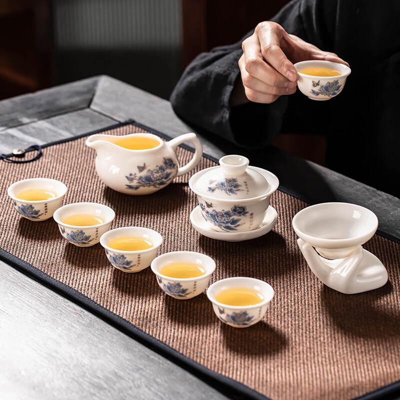 Naijiang Mutton-Fat Jade Porcelain Kung Fu Tea Set