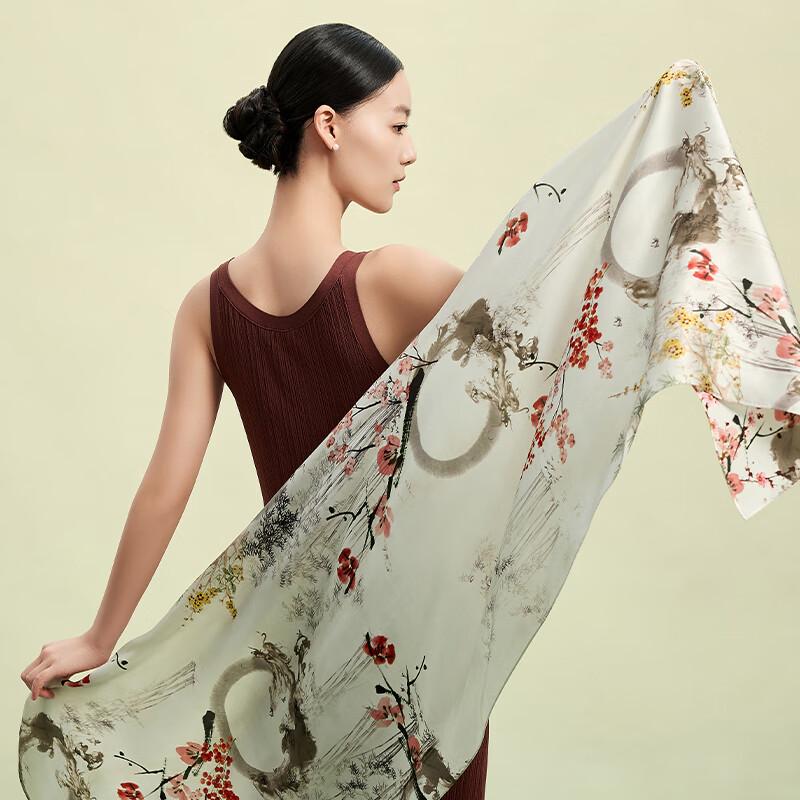 Gong Li Forbidden City Double-Sided Mulberry Silk Scarf