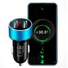 3.1A Car Charger Dual USB Port Quick Charging Aluminum Alloy LCD Display Mobile Phone Adapter for Phone