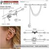 1PC Angel Heart Zircon Tragus Helix Piercing Double Lobe Ear Stud Stainless Steel Tassel Earrings Fashion Women Zircon