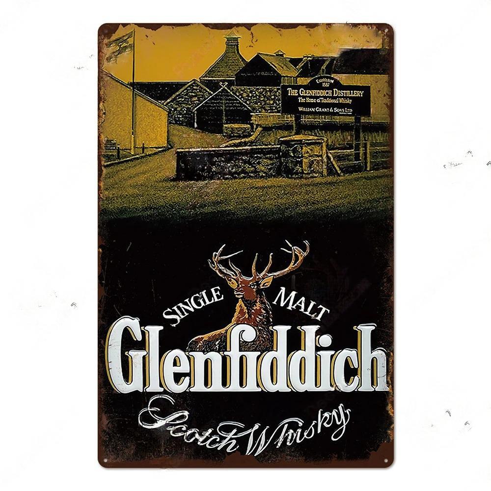 FJ Whisky Affischer Plakett Vintage Metallplåt Dekor Metallskyltar Pin Up-flicka Retro Väggdekoration för Bar Klubb Pub