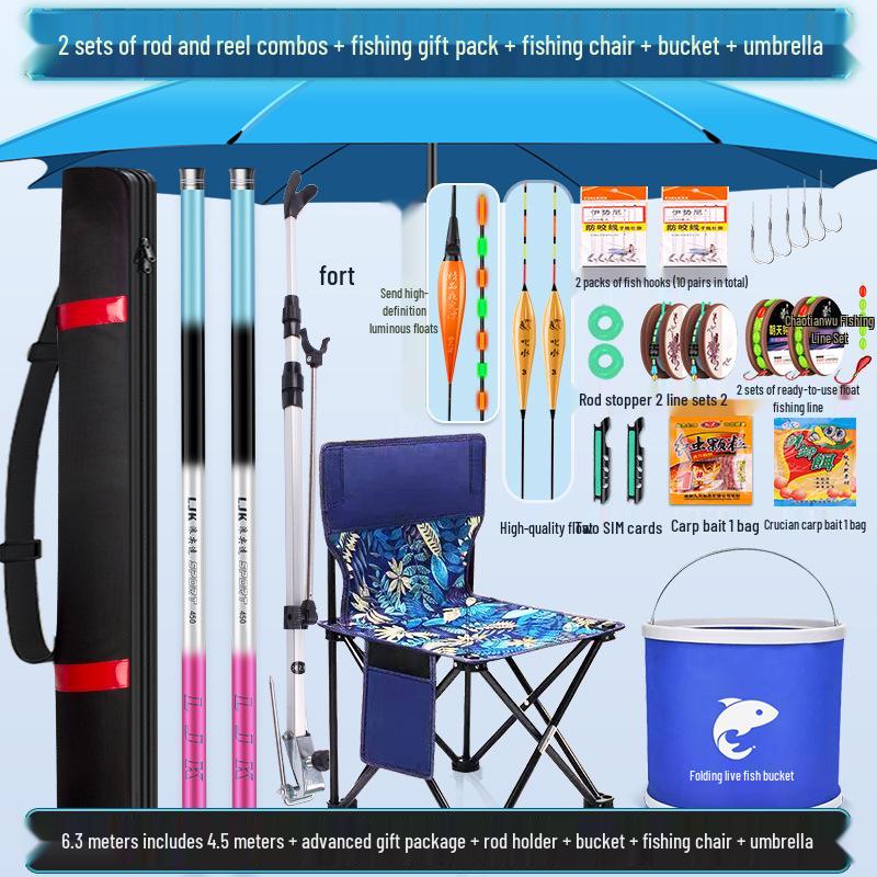 Beginner's Multi-Section Fishing Rod Set with Gear and Tackle Supplies