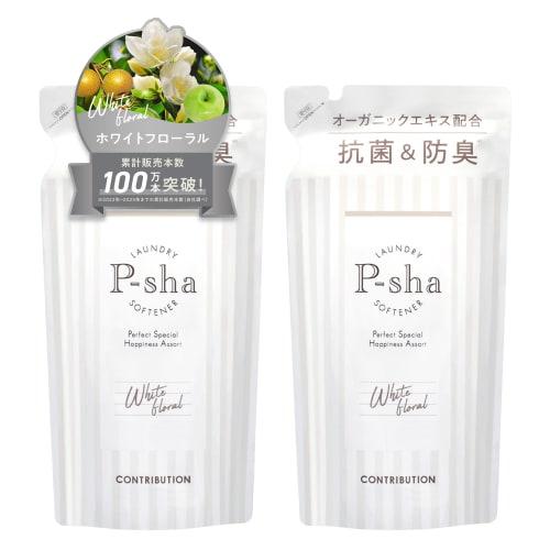 

[Produced by Nissy (Takahiro Nishijima)] P-sha Fabric Softener Refill Set of 2 (White Floral) 24-Hour Antibacterial, Deodorizing, Anti-Static, Soft Fi