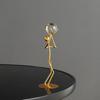 Athlete Crystal Ball Figurine Iron Gold Desktop Ornament Bedroom Living Room