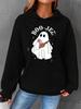 Women's Halloween Waffle Knit Hooded Sweatshirt with Kangaroo Pocket - Autumn/Winter Collection, European Size.