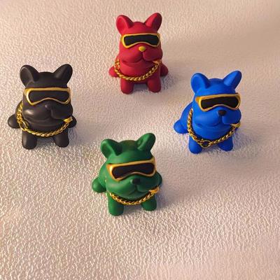 Car Ornaments Feel Comfortable Wear-resistant Green Bulldog Resin Material Car Dashboard Decoration Car Interior Accessories