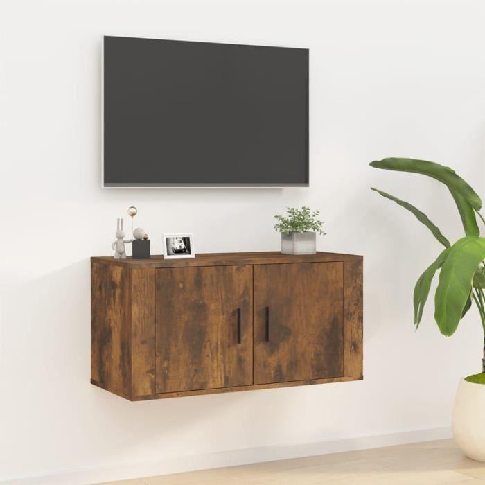816629 vidaXL Wall-mounted TV Cabinet Smoked Oak 80x34.5x40 Cm