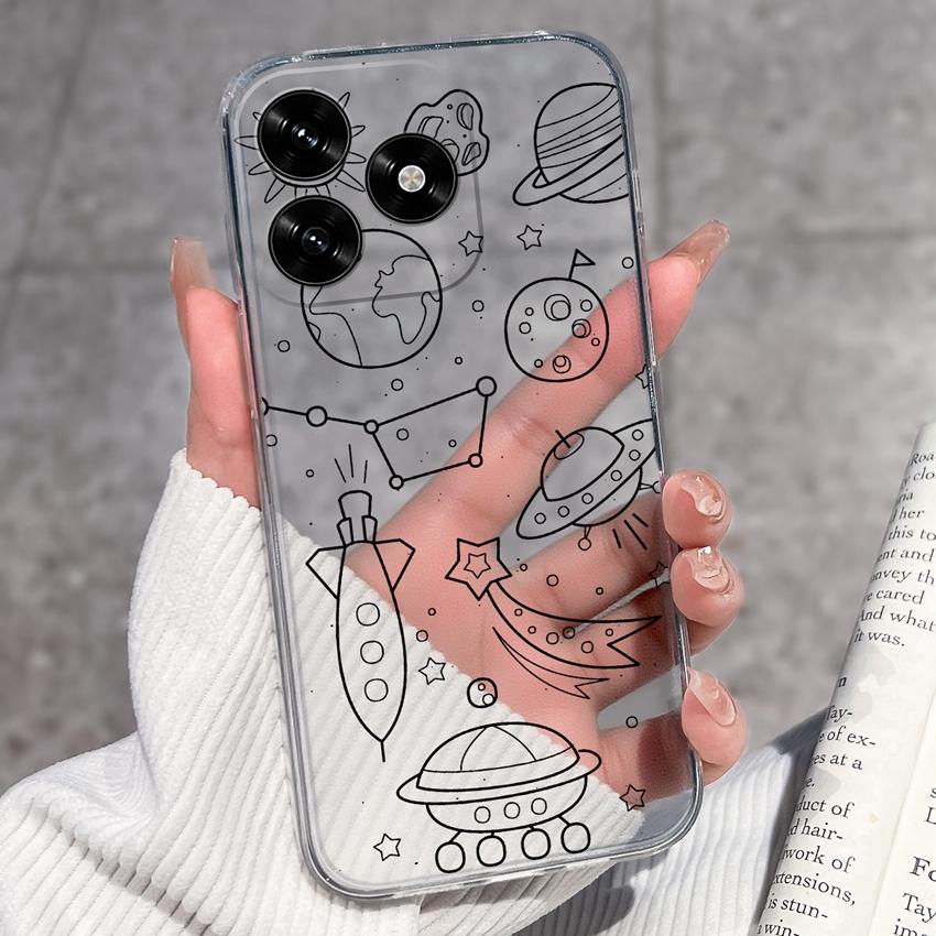 Für Honor X5c Plus X6a X7a X8a 10i 20 20i 50 Pro Lite Hülle Schwarz Kleine Liebesherz-Muster Weich Ultra Dünn TPU Anti-Rutsch Schale Für Honor Handyhüllen