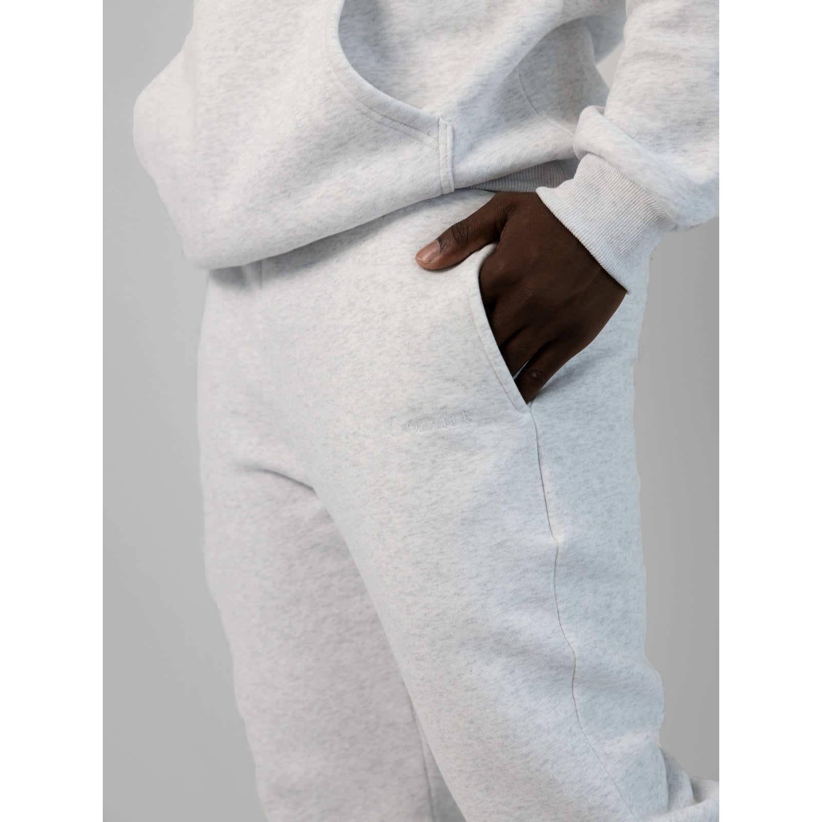 

Comfrt Solid Color Embroidery Fleece Oversize Couple Hoodie Casual Loose Sweatpants Set 2XL