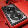 For Alfa Romeo Giulia 2015-2025 Rear Center Console Water Cup Holder Frame Cover Carbon Fiber Sticker Car Interior Accessories