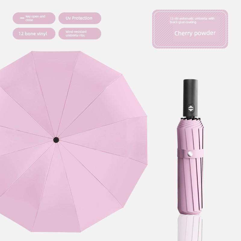 Automatic Umbrella Men's Large Reinforced Thickened Strong Wind-Resistant Sun Umbrella Folding Sun Umbrella Female Rain Or Shine Dual-Use Umbrella