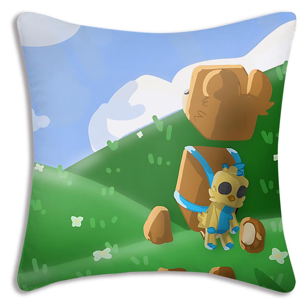 Fundas de almohada de juego S-Super Bear A-Adventure, fundas de cojín decorativas de sofá con estampado de dibujos animados para el hogar, de felpa corta y con estampado a doble cara.