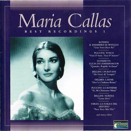 

CD MARIA CALLAS - Best Recording 1 CO3501 Classic Options 2005 France Classical Used