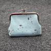 Floral Canvas Coin Purse, Women Change Purse with 2 Compartments, Kiss Lock Closure Pouch for Cash Coins Cards