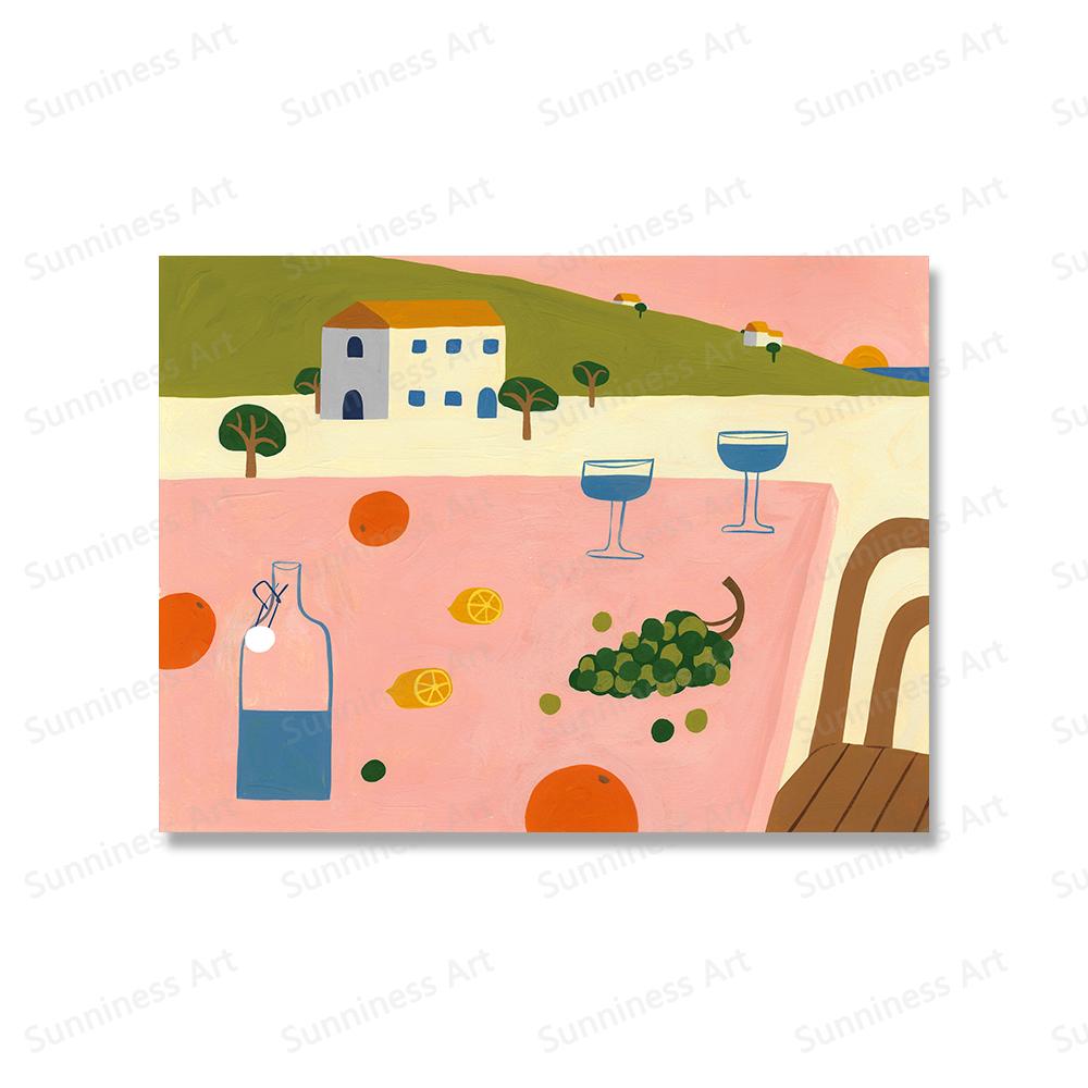 Farbe Cartoon Mädchen Pflanzen Dekorative Malerei Druck Nette Blume Schmetterling Wand Leinwand Poster Schlafzimmer Hängen Bilder Wohnkultur